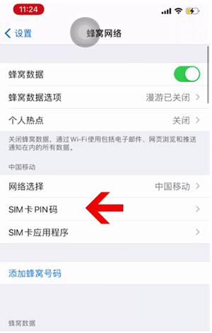 明水苹果14维修网分享如何给iPhone14的SIM卡设置密码 