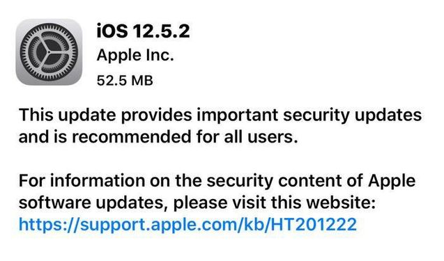 明水苹果手机维修分享iOS12.5.2发布，建议所有老苹果用户安装 